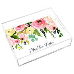 Spring Peonies Lucite Tray